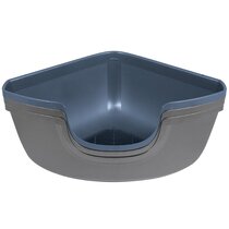 Corner covered outlet litter box